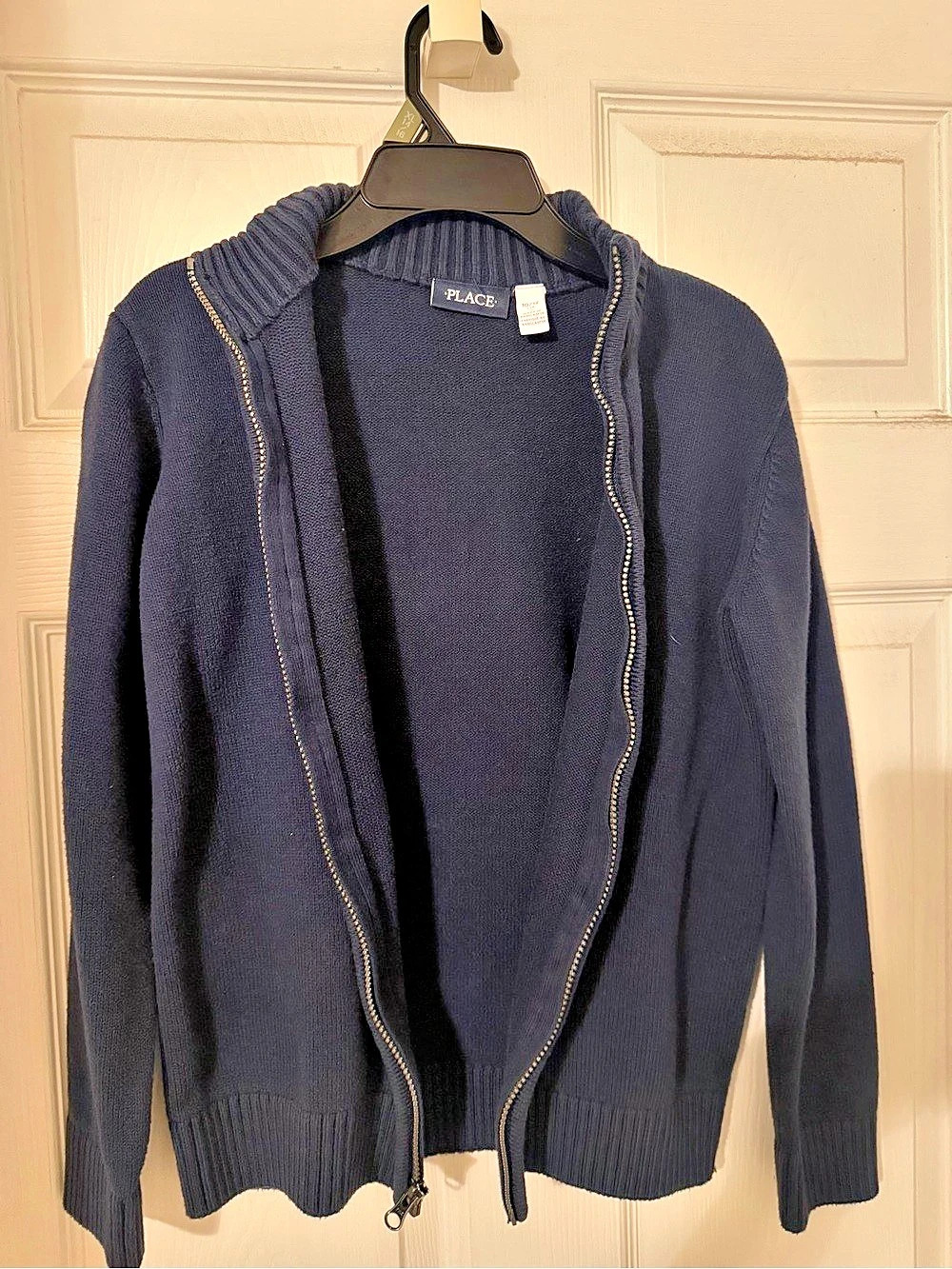 PLACE Zip Front Cardigan in Blue Size 10/12 Like New